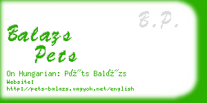 balazs pets business card